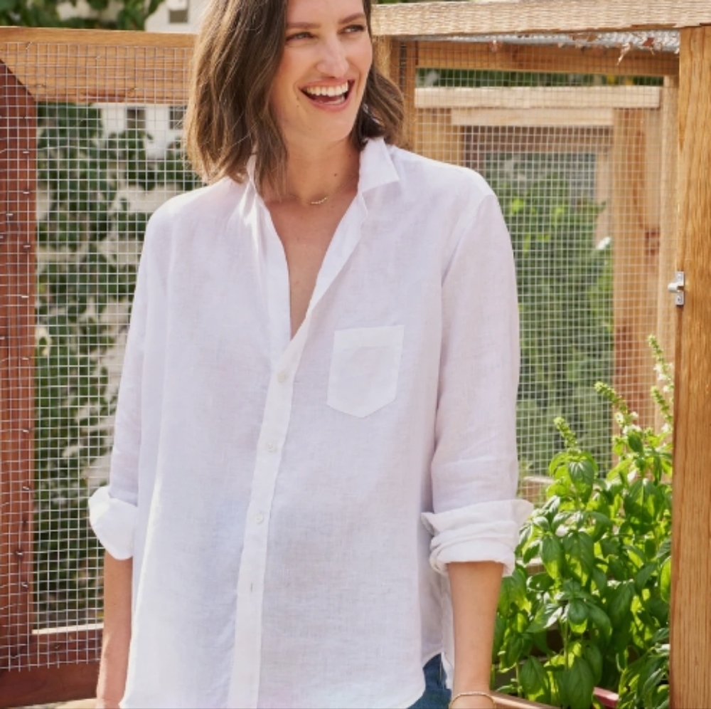 Frank & Eileen Shirley Shirt White Linen L